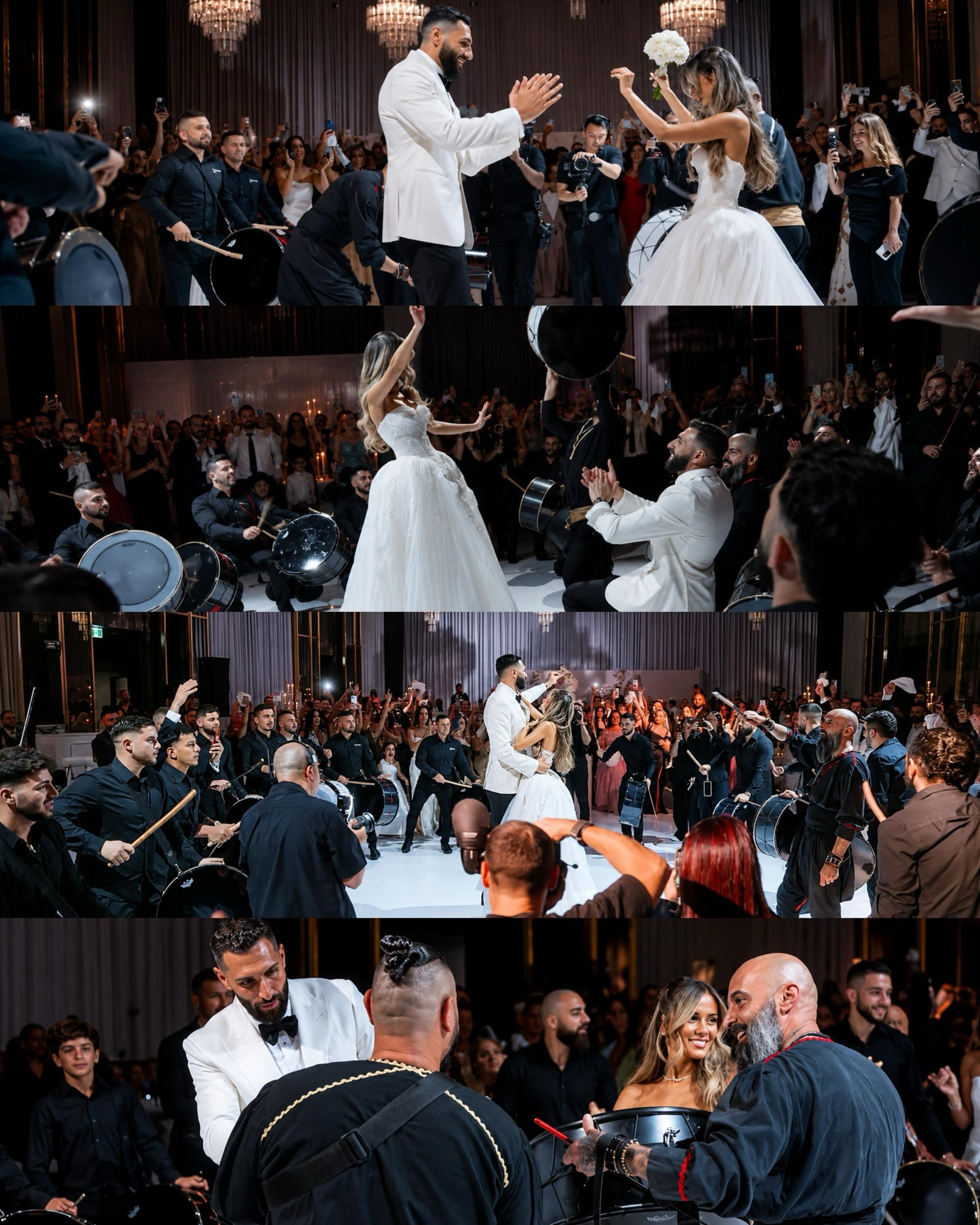 Collage of IAMNSA wedding drumming moments